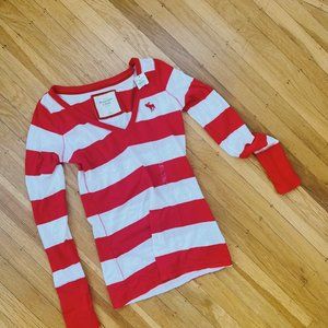 Y2K Red and White Striped Long Sleeve | Abercrombie & Fitch